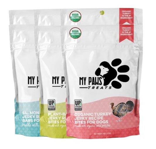 Organic Turkey, Salmon, and Plant-Based Jerky Bundle - Pack of Six